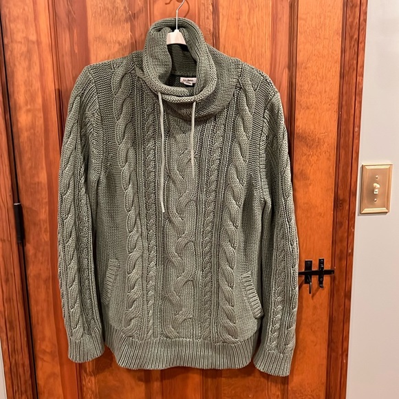 Women's Double L® Mixed-Cable Sweater, Funnelneck - Picture 1 of 4